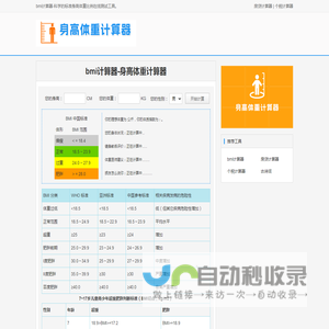 身高体重计算器_bmi计算器在线计算 - bmi计算器