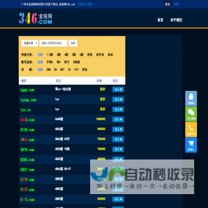 金锐网346.com是广州市金锐网络旗下专注于优质拼音、数字、短杂域名交易