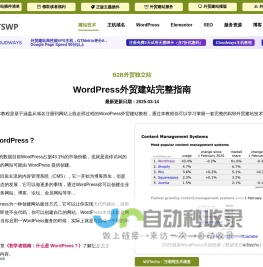 【WordPress建站教程】B2B外贸建站完整指南2025 -【 NUTSWP】