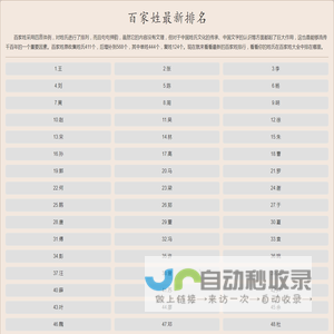「百家姓」百家姓2024年最新排行榜 | 2024年百家姓最新排行榜完整版 - 准确100